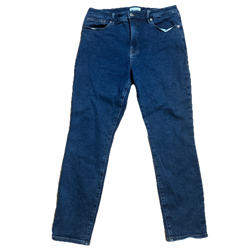 Good American High Rise Dark Blue Skinny Jeans